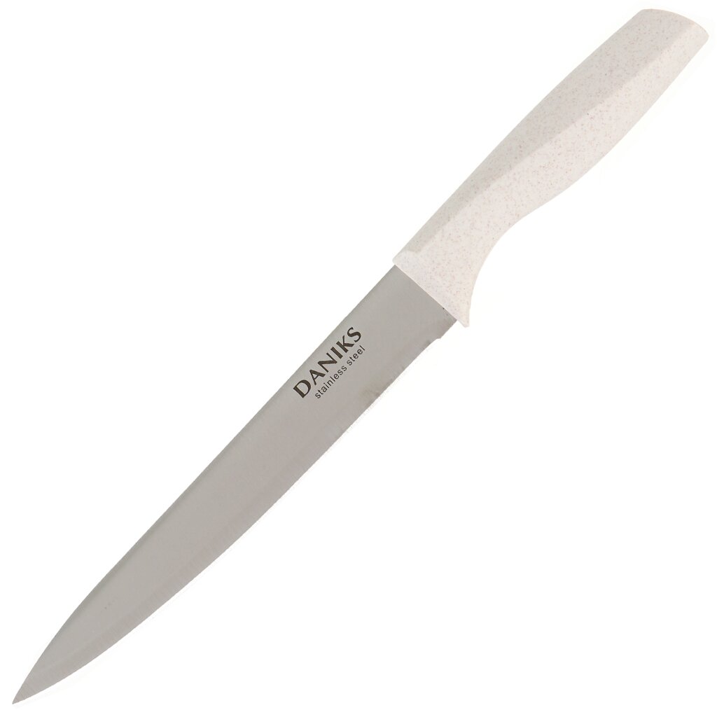 Нож кухонный Daniks, Латте, разделочный, нержавеющая сталь, 20 см, рукоятка пластик, YW-A383-SL нож кухонный daniks блэк стайл разделочный нержавеющая сталь 20 см рукоятка сталь yw a369 sl