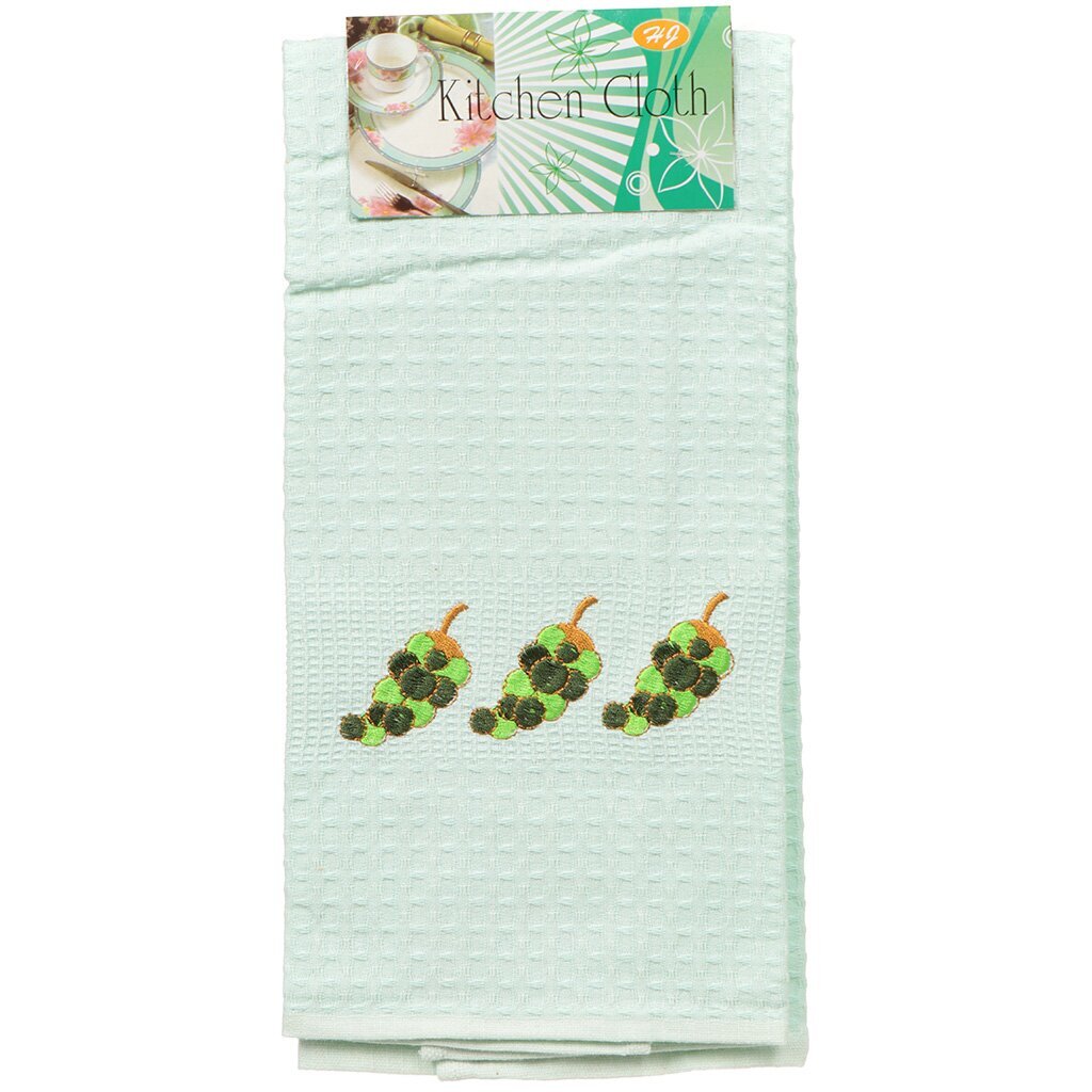 Полотенце кухонное вафельное, 42х68 см, Виноград, Китай, Y3-743