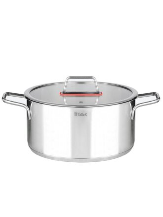 Кастрюля нержавеющая сталь, 6.8 л, крышка стекло, Taller, Тенденси, TR-17275, индукция