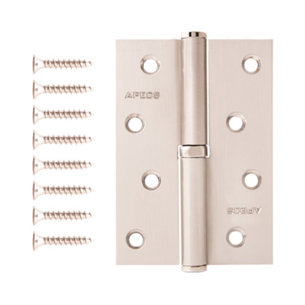 Петля врезная для деревянных дверей, Apecs, 100х70х3 мм, левая, B-Steel-NIS-L, 13694, с подшипником, матовый никель врезная петля apecs