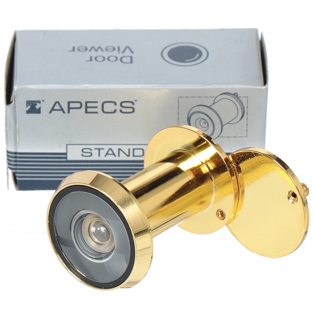 Глазок дверной Apecs, 6016/35-60-G, золото глазок дверной apecs 6016 50 90 ав бронза