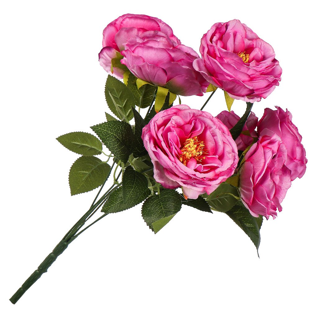 Цветок искусственный декоративный Пионы букет, 42 см, фуксия, Y4-7922 бусина шамбала монпасье фуксия