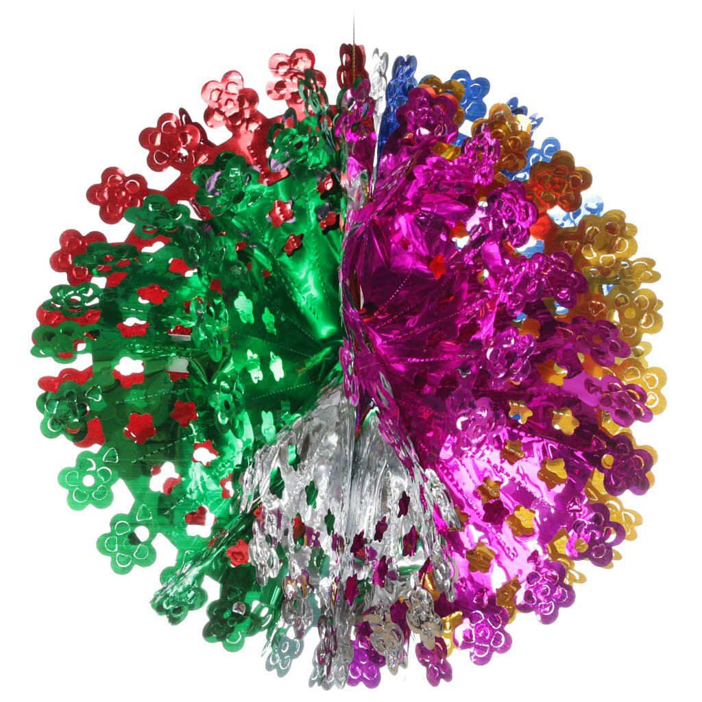 Гирлянда-подвеска 26 см, фольга, Сноубум, Многоцветный шар, 377147