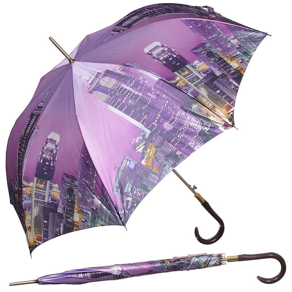 Зонт для женщин, полуавтомат, трость, Фото, RainDrops, 42825