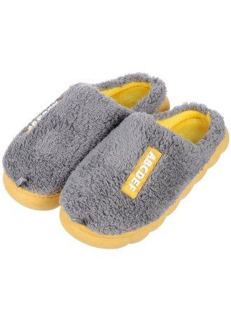 Тапки для женщин, серо-желтые, р. 40-41, закрытые, мех, A210038