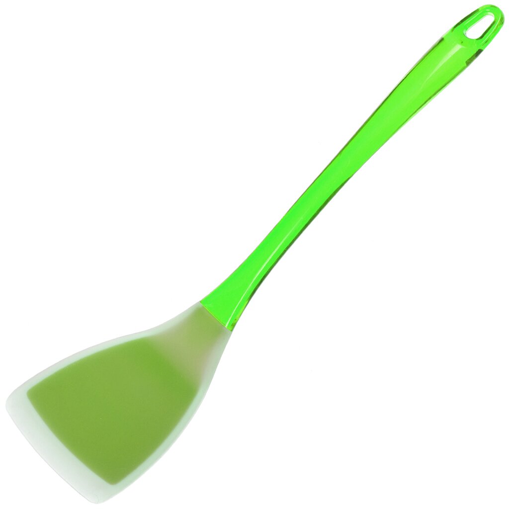 Лопатка кулинарная силикон, навеска, зеленая, Daniks, YW-KT129G-2/НG04-50G