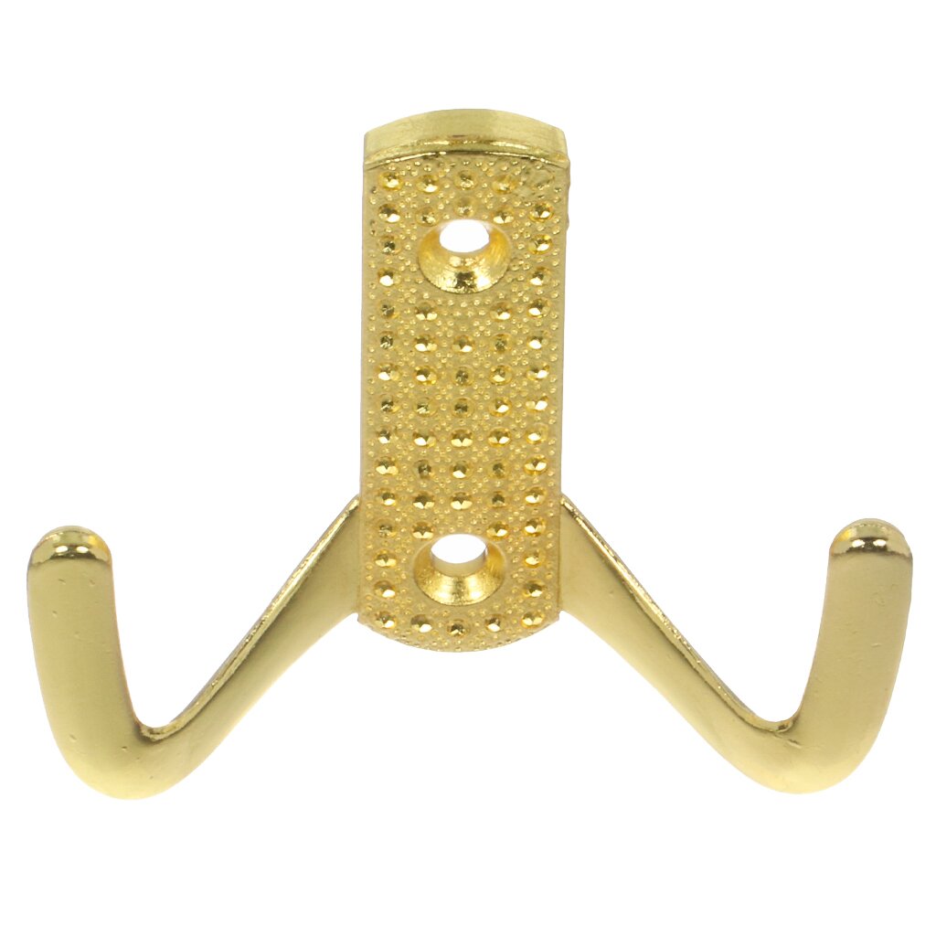 Крючок-вешалка 2-рожковый, Стандарт, 011 B GP, 10 203, золото гардинный металлический крючок крючок arttex