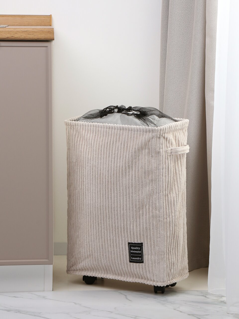 Корзина для хранения, 39х19х54 см, прямоугольная, фланель, серая, с металлическим каркасом, A190019