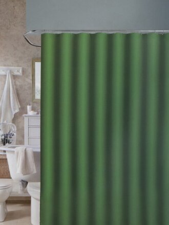 Штора для ванн 180х180 см, полиэстер, Ромбики, зеленая, STSC1011