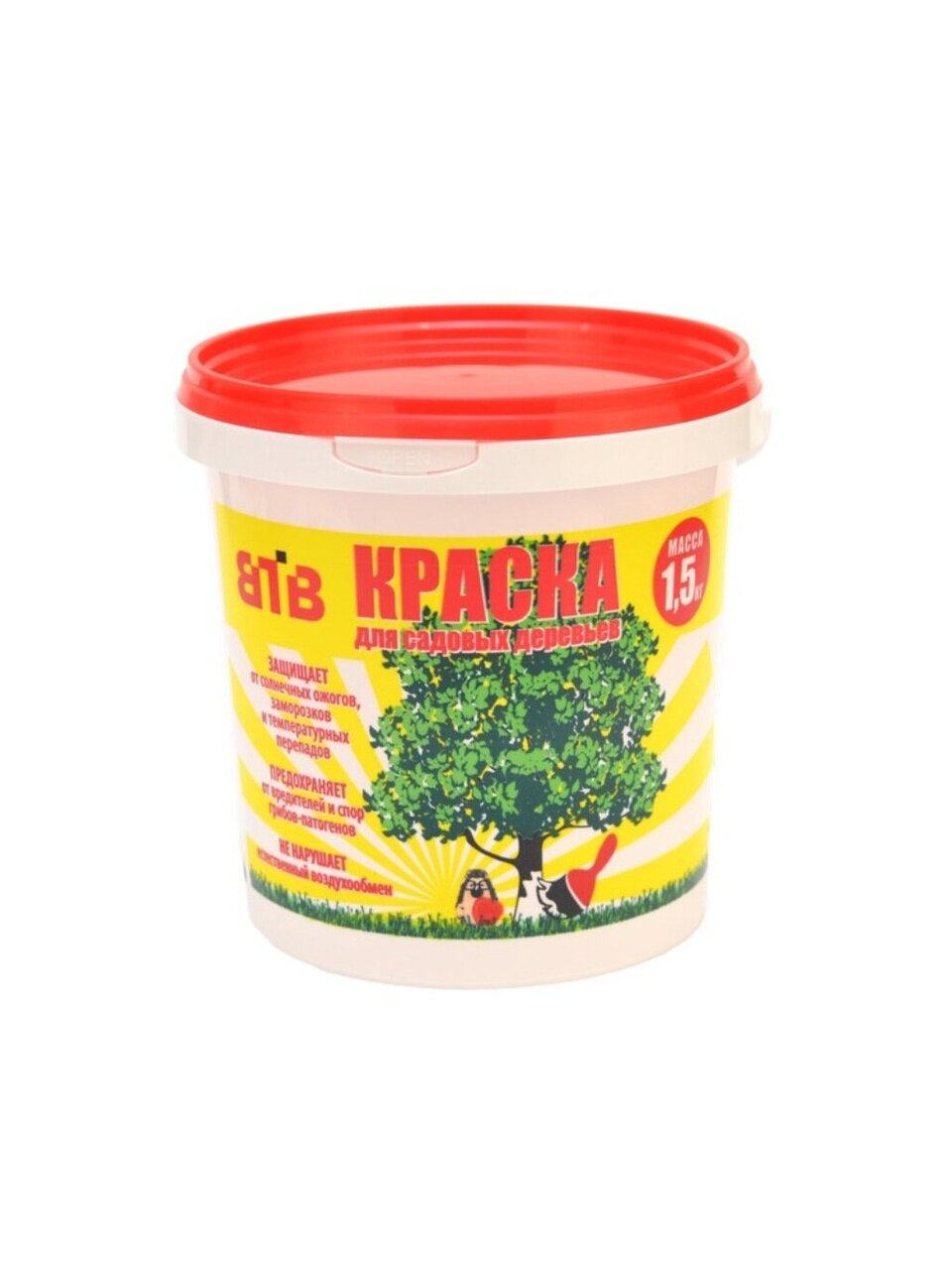 Побелка садовая для деревьев краска, 1.5 кг, ВТВ