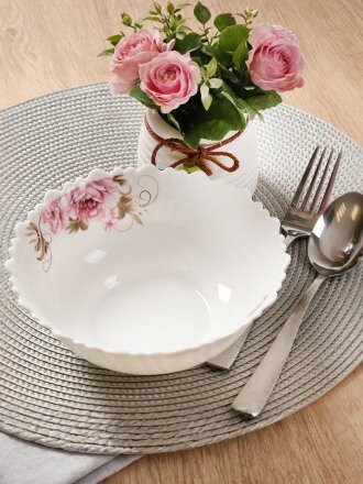 Салатник стеклокерамика, круглый, 18х6.5 см, 0.75 л, Анжелика, Daniks, BY13LTW70