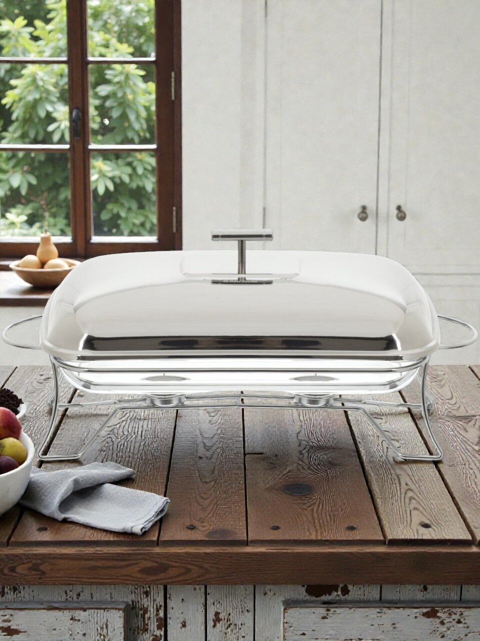 Мармит стекло, нержавеющая сталь, 3 л, 49х24х18 см, прямоугольный, Attribute, ABI020