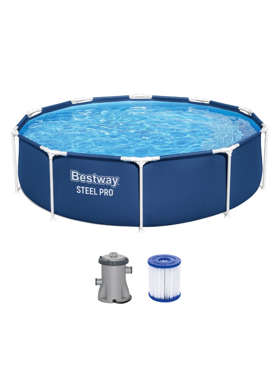 Бассейн каркасный Bestway, 305х76 см, Steel Pro, 56679, фильтр-насос, 4678 л