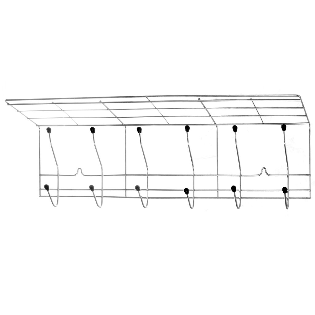 Вешалка настенная 6 крючков, металл, тнп-11.2, оцинкованная