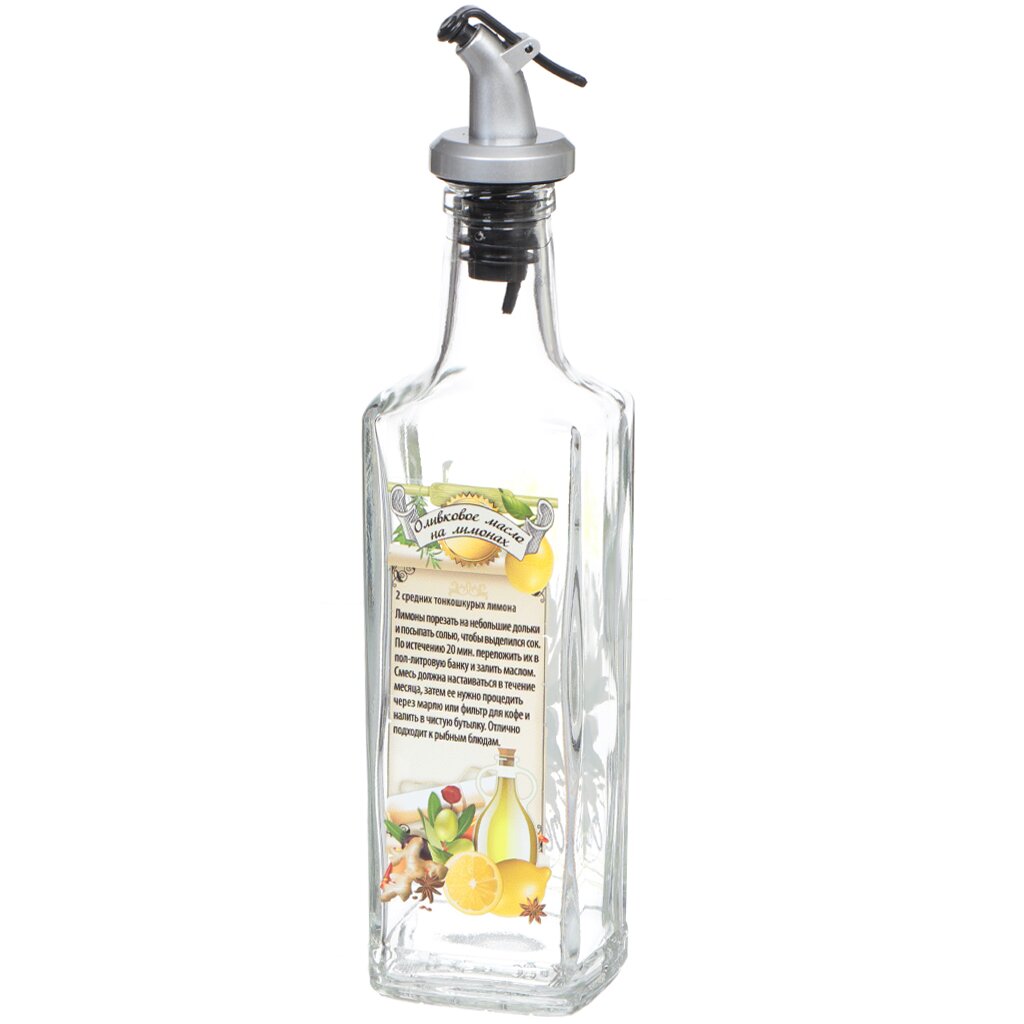Бутылка для масла, стекло, 250 мл, с дозатором, 626-586 бутылка для масла уксуса mallony 500мл стеклянная с дозатором 103806