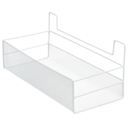 Полка подвесная металл, настенная, прямая, 36х15х15 см, белая, A340125