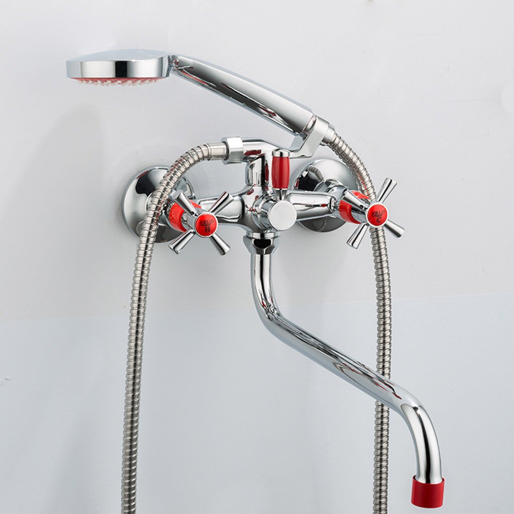 Смеситель для ванны, Frud, с кран-буксой, красный, R22118-10