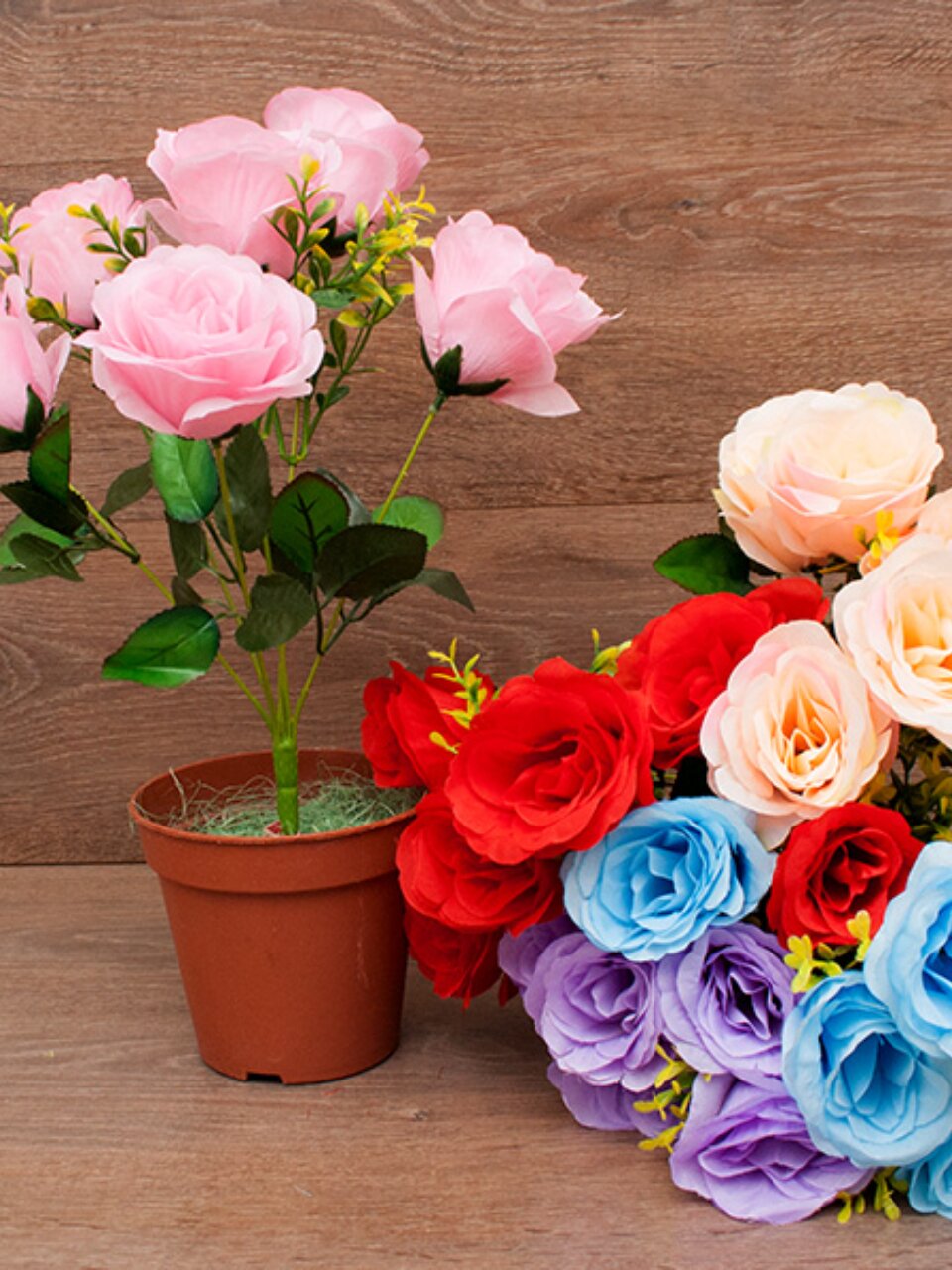 Цветок искусственный декоративный пасхальный, Роза, 40 см, в ассортименте, FY088