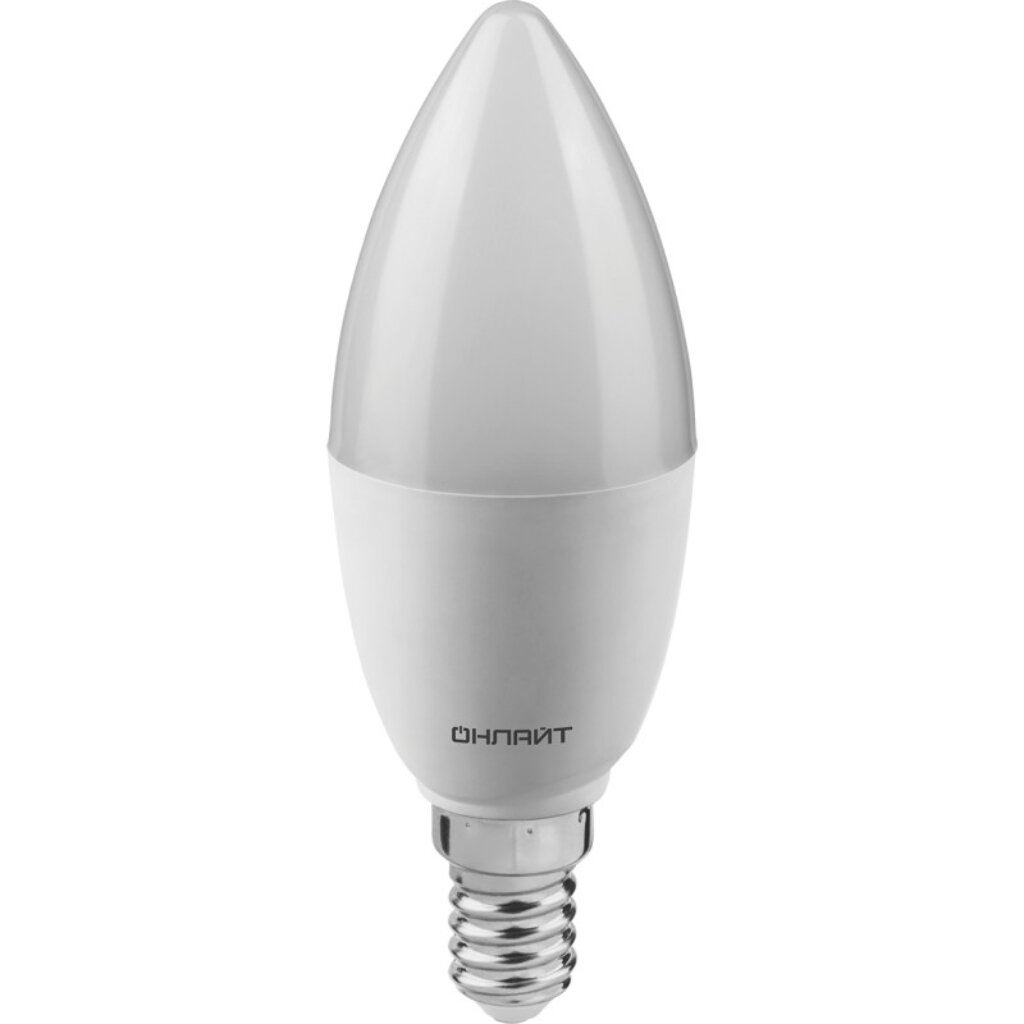 Лампа светодиодная E14, 12 Вт, 100 Вт, свеча, 2700 К, свет теплый белый, Онлайт