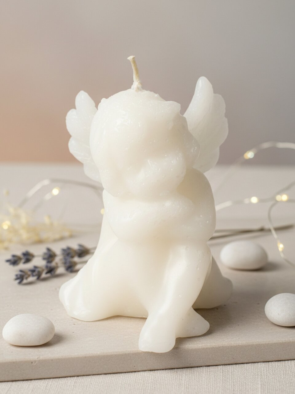 Свеча декоративная 9.5х7 см, белая, Ангелочек, 28 0350 0200