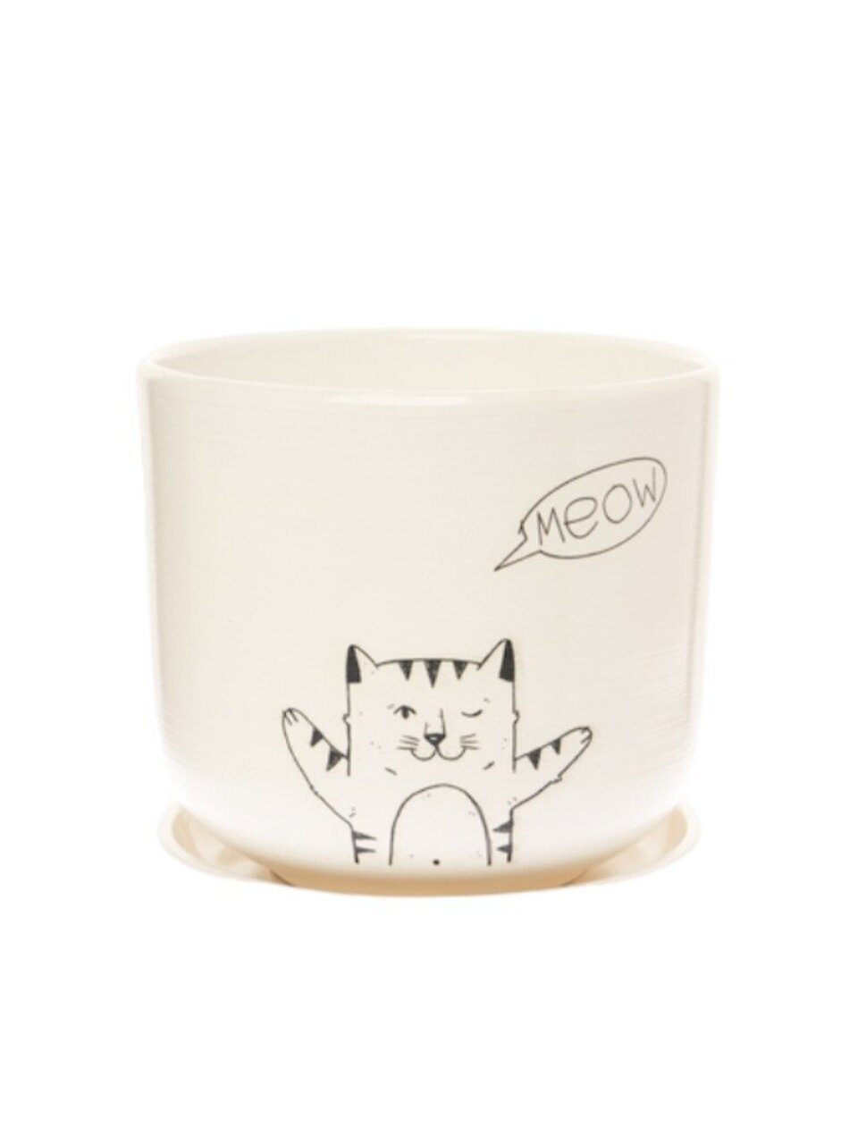 Горшок керамика, 0.8 л, 10.5х12 см, Мяун микс №2, 562522