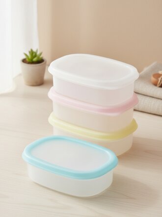 Контейнер пищевой набор пластик, 8.9х6.4х10.4 см, 4 шт, прямоугольный, Y4-11661