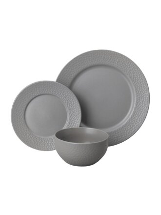 Сервиз столовый керамика, 12 предметов, на 4 персоны, Lefard, Saturn, 191-286, серый