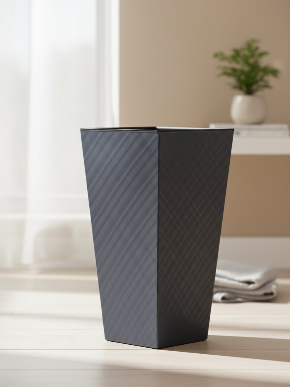 Горшок для цветов пластик, 34 л, 30х30х56.4 см, вулканический серый, InGreen, Manhattan Cube, IG671410026