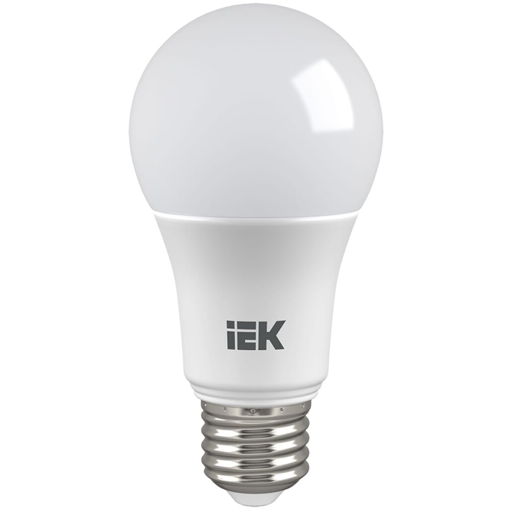 Лампа светодиодная E27, 13 Вт, 75 Вт, 230 В, груша, 3000 К, свет теплый белый, IEK, A60, LED лампа светодиодная e27 15 вт 100 вт 230 в груша 3000 к свет теплый белый iek a60 led