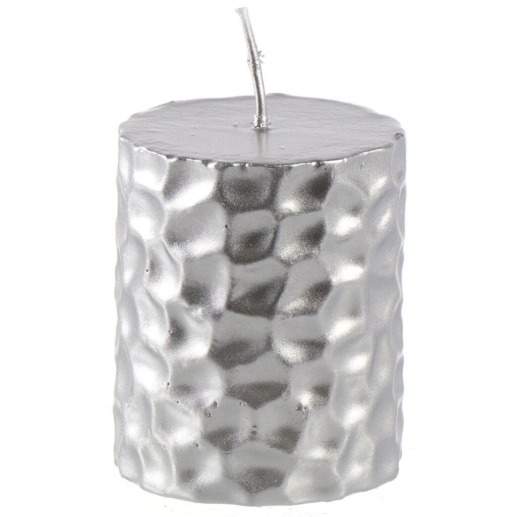Свеча ароматическая, 8х6.5 см, столбик, серебро, Iceberg, 500237