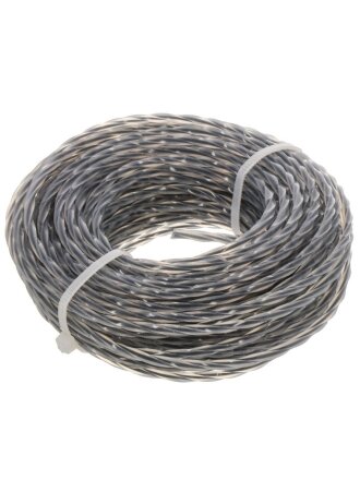 Леска для триммера 2 мм, 15 м, квадрат, Bartex, скрученная, двухцветная