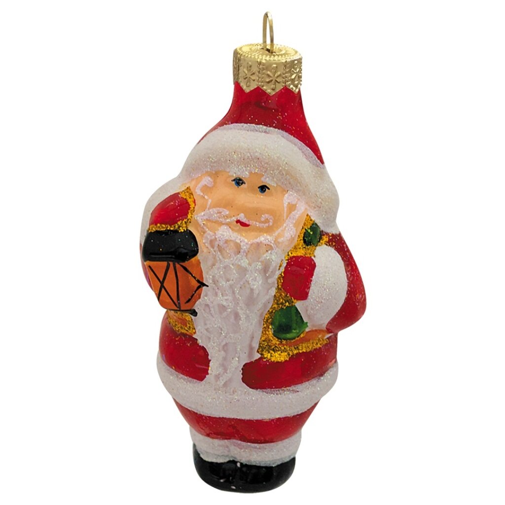 Елочное украшение Дед Мороз, 11 см, стекло, ФУ-61056