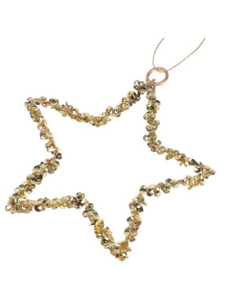 Елочное украшение Звезда, золото, 12 см, Y4-8505