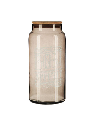 Банка для сыпучих продуктов, стекло, 1.4 л, с крышкой, Herevin, Бон Аппетит, 828-013