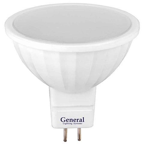 Лампа светодиодная GU5.3, 15 Вт, 230 В, 4500 К, нейтральный белый свет, General Lighting Systems, GLDEN-MR16, 661071