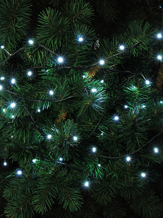 Гирлянда 300 ламп, 20 м, 8 режимов, холодный белый свет, зеленая, сетевая, Y4-5646