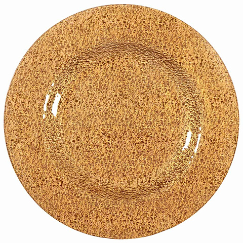 Тарелка обеденная, стекло, 36 см, круглая, Золото, Y4-5004