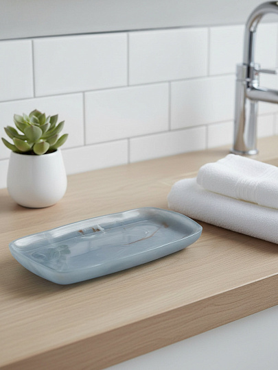 Поднос для ванных принадлежностей Гранит сер, полистоун, 26.3x12.8x2.3 см, BRE0974AA-TR