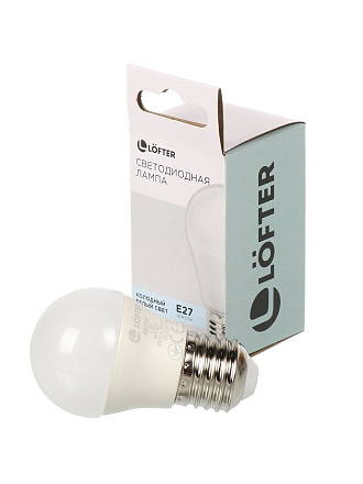 Лампа светодиодная E27, 9 Вт, 70 Вт, 220 В, шар, 6500 К, холодный белый свет, Lofter