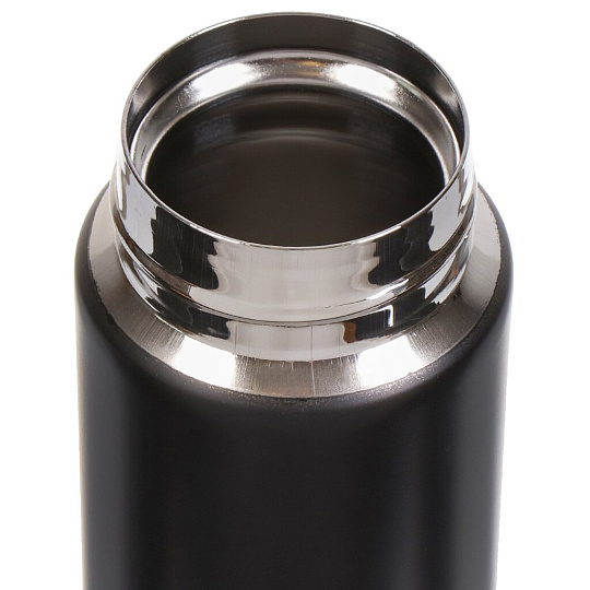 Термобутылка нержавеющая сталь, 350 мл, узкая горловина, Barouge, колба нержавеющая сталь, черная, ВТ-149