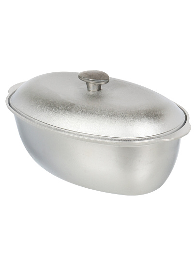 Гусятница 6 л, алюминий, с крышкой, литые ручки, овальная, Гардарика, G0600