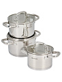 Набор посуды нерж, 6 пр, кастрюли 2.1,2.9,3.9, DNN3, SD-A17-6 - фото 6