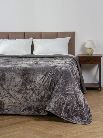 Покрывало евро, 240х260 см, 100% полиэстер, Silvano, Trento, темно-серое