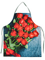Набор кухонный фартук, прихватка, прихватка-варежка, полотенце, Узбекистан, 100% хлопок, Silvano, букет роз - фото 5