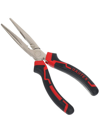 Тонкогубцы 200 мм, прямые, углеродистая сталь, Bartex, Профи, 909018.1222
