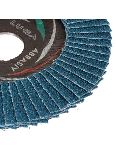 Круг лепестковый торцевой КЛТ2 для УШМ, LugaAbrasiv, диаметр 125 мм, посадочный диаметр 22 мм, зернистость ZK40, шлифовальный