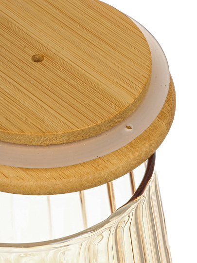 Банка для сыпучих продуктов, стекло, 0.75 л, с крышкой, Barouge, Glass Honey Jar, BC-006, бронза