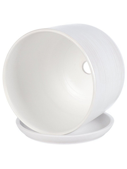 Горшок керамика, 5.6 л, 22х22.5 см, белый, Галактика №5, 008775