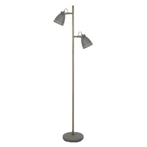 Светильник напольный E27, 40 Вт, серебристый, абажур серый, Camelion, New York KD-428BF-2 C68, 13055