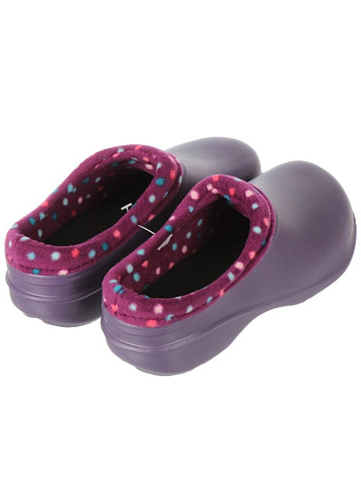 Галоши для женщин, ЭВА, баклажан/горох фиолетовые, р. 39, утепленные, Коро, ГЛ-313